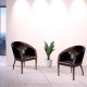 Metro Modern Curved Leather Effect Armchair